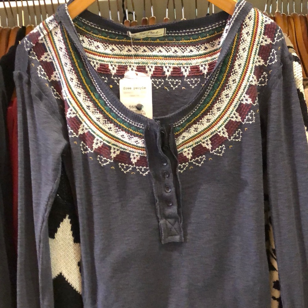 Free People Fairisle thermal shirt